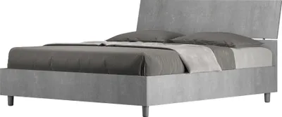 Produktbild von ITYHOME - Bett ohne Lattenrost 160x200 schräges Kopfteil Zement Demas