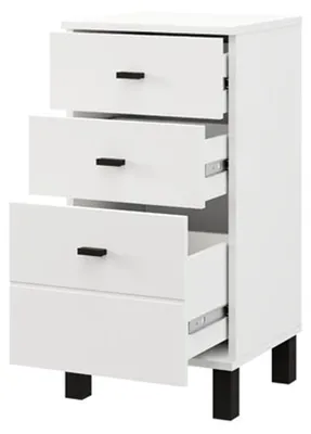 Produktbild von Vilcab - Kommode, 39x35x78h cm Weiß, 3 Schubladen