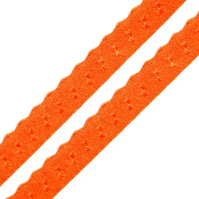 Wäschegummi Faltgummi Ziergummi 10mm Dessous-Gummi Faltgummi ab 1m elastisches Einfassband Saumband orange