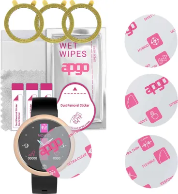 Produktbild von apgo 3 Stück Schutzglas, klar, kompatibel mit Forever SB-310 V2 Smartwatch, Hybrid 8H, Ersatz für Hartglas, Displayschutzglas, Bildschirmschutz, Displayschutz, kratzfest