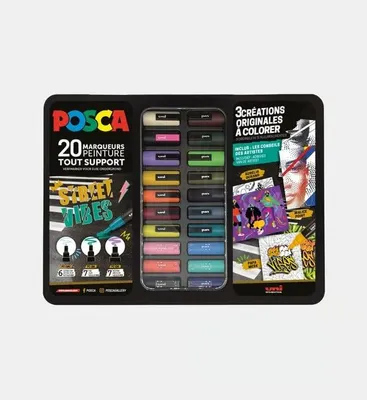 Produktbild von POSCA Pigmentmarker "STREET VIBES" 20er Metallbox