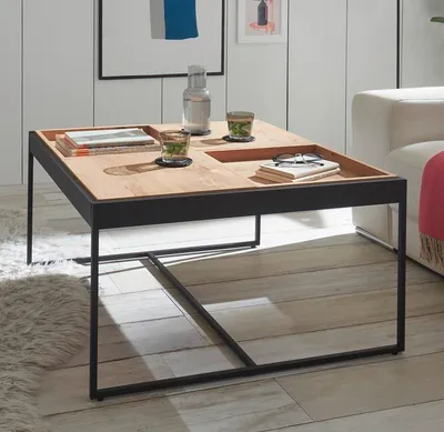 Produktbild von Couchtisch Larkana | 83x45 | Eiche / schwarz