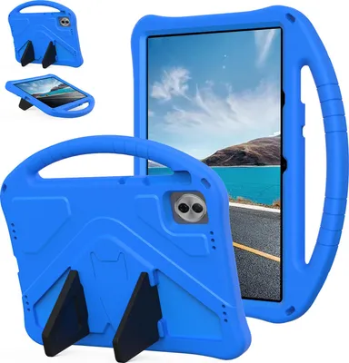 Image de Etui pour enfants pour Honor Pad 10 2025 12.1", étui antichoc léger en EVA avec support pliable et poignée bleue