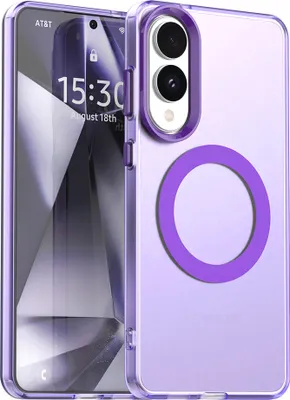Produktbild von Magnetisch Hülle für Samsung Galaxy S25 Edge, Schlank Durchscheinend Matt Stoßfest Handyhülle Lila