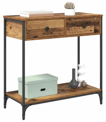 Image de vidaXL Table console vieux bois 75 x 34,5 x 75 cm Bois composite
