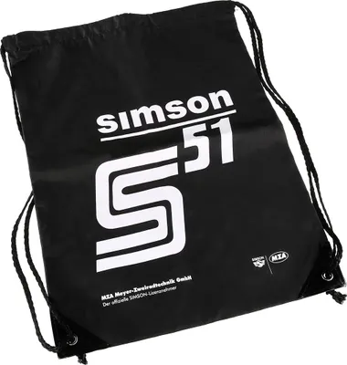 Produktbild von Retro-Sportbeutel, Schwarz, Motiv S51, Kordelzugverschluss