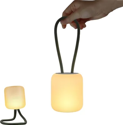 Produktbild von Campinglampe,flexible Outdoorlampe zum Aufhängen,Hinstellen und Montieren,dimmbare Campingleuchte,wiederaufladbar,Campinglicht,Outdoor Tischlampe,Grün