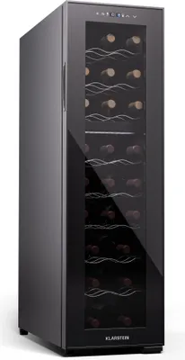 Produktbild von Klarstein Freistehender Weinkühlschrank 2 Zonen, Getränkekühlschrank Klein, Kleiner Weinschrank, Wein-Kühlschrank Klein mit Glastür, Indoor/Outdoor Flaschenkühlschrank, Wine Fridge, 24 Flaschen