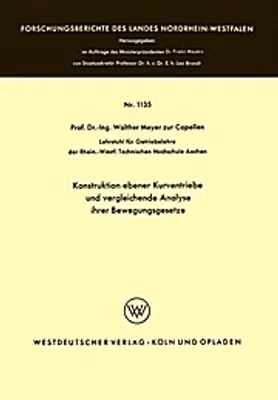Zdjęcie produktu dla Konstruktion ebener Kurventriebe und vergleichende Analyse ihrer Bewegungsgesetze