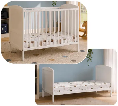 Obrázek produktu pro Dětská postýlka LEO včetně matrace 60x120 cm - funkčnost a pohodlí v jednom