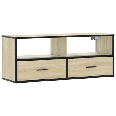 Produktbild von vidaXL TV-Schrank Sonoma-Eiche 100x31x39,5 cm Holzwerkstoff und Metall