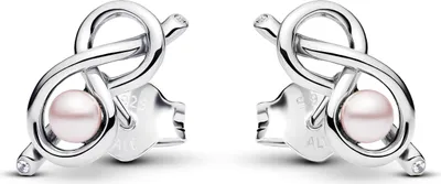 Produktbild von Pandora Ohrstecker Damen Unendlichkeitsknoten Perle Silber 293761C01