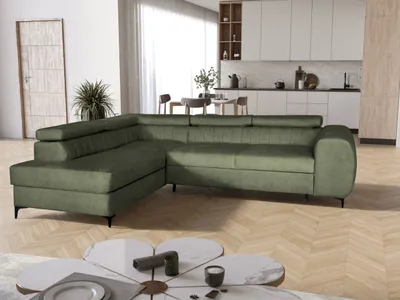 Obrázek produktu pro Rohová rozkládací sedačka SEVIL zelená - DREAM VELVET 202.34