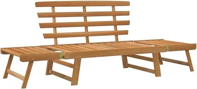 Imagen del producto de Banco de jardín 2 en 1, 190 cm, de madera maciza de acacia