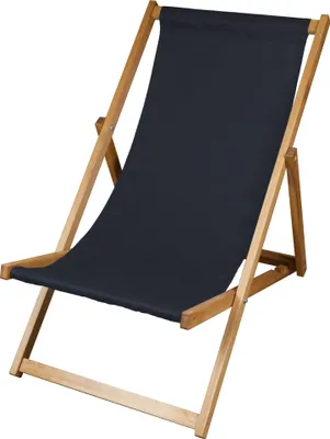 Produktbild von Liegestuhl Strandliege Sonnenliege Gartenliege Holz Geölter Liege Holzstrandliege 120kg   Graphit