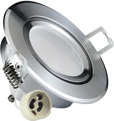 Zdjęcie produktu dla Oprawa sufitowa podtynkowa SUN OLAL srebrny połysk alu GOLDLUX (Polux) + LED GU10 3,5w