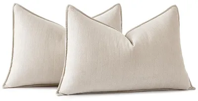 Productafbeelding van Kussensloop, 40x60 cm, beige, chenille, set van 2
