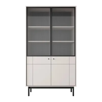 Zdjęcie produktu dla Stylowa Witryna Amani 103 cm do Salonu Kaszmir na Czarnym Stelażu