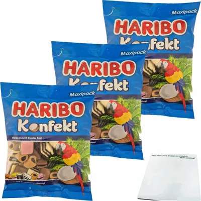Produktbild von Haribo Konfekt 3er Pack (3x500g Beutel) + usy Block