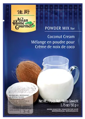 Produktbild von ASIAN HOME GOURMET Kokosmilch Pulver 50g | Kokosnussmilchpulver | Coconut Cream Powder