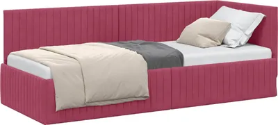 Obrázok produktu pre vidaXL Rohový rám postele s čelom vínová červená 80 cm x 200 cm zamat