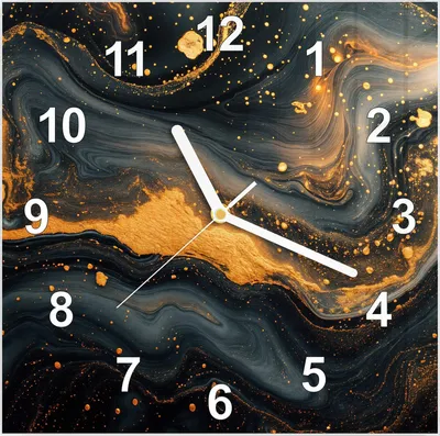 Produktbild von Wanduhr aus Glas mit Motiv Abstrakter Wirbel- 30 x 30 cm - inkl. Aufhängesystem