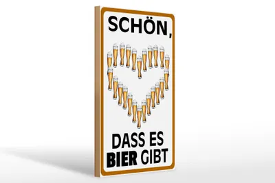Produktbild von Holzschild Spruch 20x30cm schön dass es Bier gibt