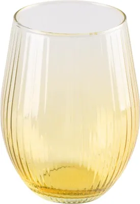 Produktbild von Gelbes Ombre geriffeltes Saft- und Getränkeglas 600 ml
