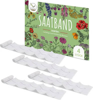 Immagine prodotto di 4x tappeto di semi Miscela di semi di fiori per fioriere - Fiori colorati con lunga fioritura, ideali per il vostro balcone, giardino e prato fiorito