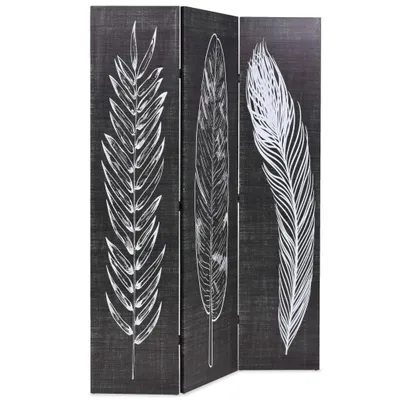 Produktbild von vidaXL Raumteiler klappbar 120 x 170 cm Federn Schwarz-Weiß
