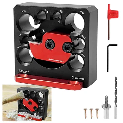 Produktbild von Verstellbarer Dübelhersteller - Aluminiumlegierung - Jigset - Hilfswerkzeugadapter - Holzverarbeitung - Präzise bis 18 mm - Holzverarbeitungstool