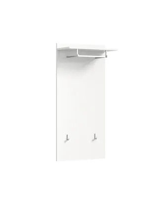 Produktbild von Prego Wandgarderobe 1 Ablage, 1 Kleiderstange, 2 Kleiderhaken Hochglanz weiß,weiß.