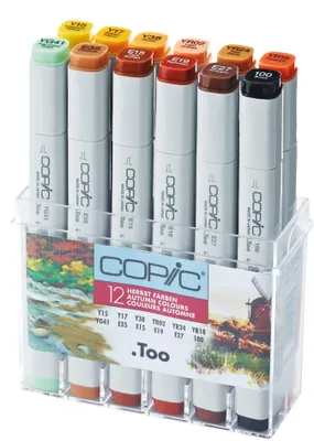 Immagine prodotto di Set di 12 colori autunnali di pennarelli professionali COPIC