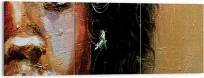 Produktbild von Bild auf Leinwand - Leinwandbild - 3 Teile - Pastos Porträt afrikanisch - 150x50cm - Wand Bild - Wanddeko - Wandbilder - Leinwanddruck - Bilder - Wanddekoration - Leinwand bilder - CA150x50-4674