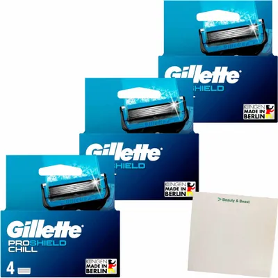 Produktbild von Gillette Proshield Hautschutz Systemklingen 3x 4 Stück + usy Block