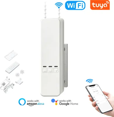 Produktbild von Tuya WiFi Intelligent Pull Bead Curtain Motor Elektrische Rolllaeden Treiber Automatischer oeffner Unterstuetzung APP/Voive/Fernbedienung Timer-Setup Prozentsteuerung Kompatibel mit Alexa Google Assistant