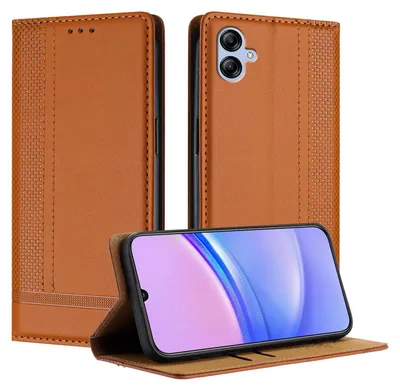 Image de Étui pour Samsung Galaxy A04E étui à rabat en cuir avec fonction de support Marron