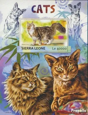 Produktbild von Briefmarken Sierra Leone 2017 Mi Block 1190 (kompl. Ausg.) postfrisch Katzen
