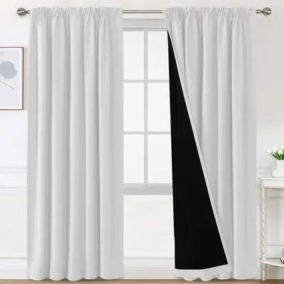 Verdunkelungsvorhänge 2er-Set 132x240 cm Grau-Weiß