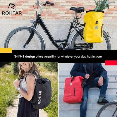 Produktbild von Famanu Fahrradtasche 18L oder 25L - 3-in-1 Schultertasche Rucksack - Gelb