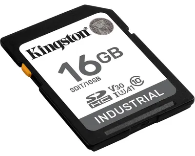 Produktbild von Kingston Technology 16G SDHC Industrial pSLC, 16 GB, SDHC, Klasse 10, UHS-I, 100 MB/s, 80 MB/s