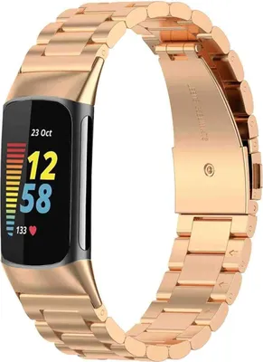Produktbild von imoshion Edelstahlarmband für Fitbit Charge 5 - Rosé gold