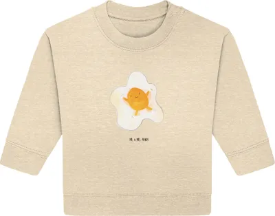 Produktbild von Mr. & Mrs. Panda Organic Baby Pullover Spiegelei Ei 24. - 36. Monat - Natural Raw - Geschenk, Glücklich, Tag, Schön, Bullover, Lustige Sprüche, Liebe