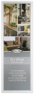Zdjęcie produktu dla Ramka na plakat 53 x 158 cm dekor drewniany (MDF) biały