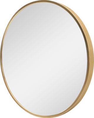Nástenné zrkadlo Modugno 60 cm kúpeľňové zrkadlo zrkadlo na líčenie závesné zrkadlo okrúhly hliníkový rám montáž na stenu zlatá