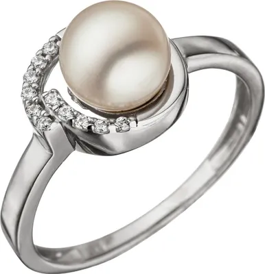 Produktbild von Ring Damenring mit Süßwasser Perle Zuchtperle weiß & Zirkonia 925 Silber elegant Innenumfang 60mm  Ø19.1mm