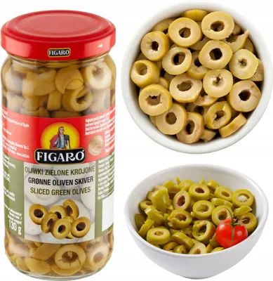 Obrázek produktu pro Nakrájené zelené olivy Figaro 240 g