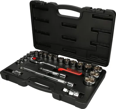 Zdjęcie produktu dla KS TOOLS Zestaw kluczy nasadowych 1/2" CHROMEplus, 23 części ( 918.0623 )