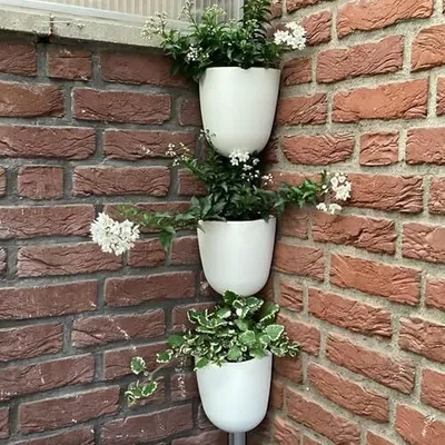 Produktbild von ORIMERC 4 Stück Eck-Wand-Hänge-Pflanzgefäß, selbstwässernd, dreieckig, Kunststoff, dekorativ, Pflanzgefäß, Halter für Sukkulenten, Innen- und