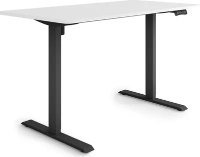 Produktbild von ESMART Germany ETX-121BW 140 x 70 cm Weiß Ergonomischer Steh-Sitz-Schreibtisch Stufenlos elektrisch höhenverstellbar 73,5 - 123,5 cm 3x Memory USB Ladeport Aktivitätserinnerung Soft-Start/Stopp